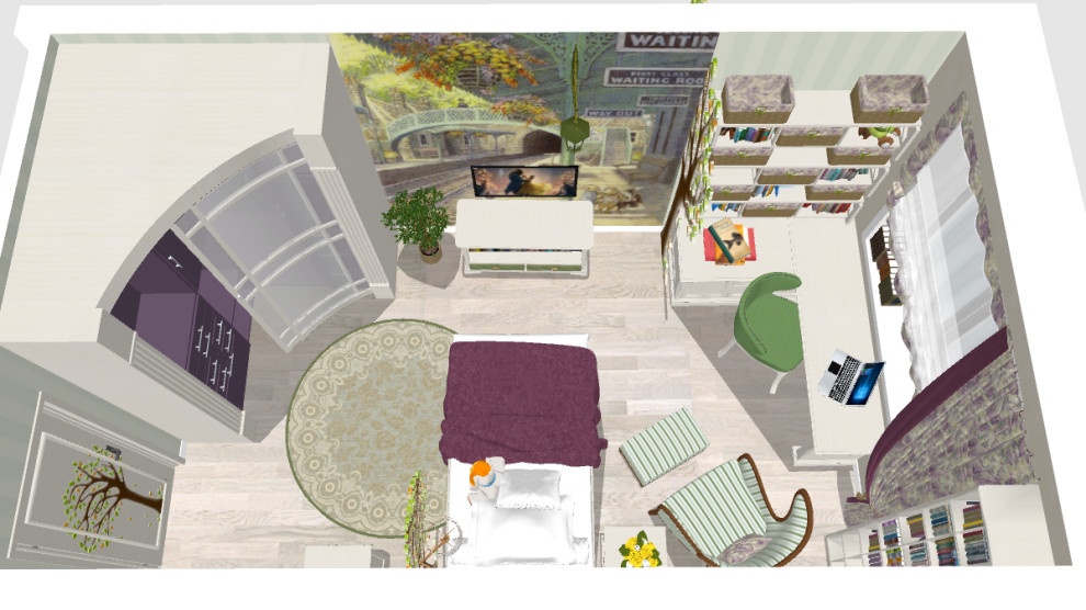 Переделка детской комнаты 16м2 для первоклассницы