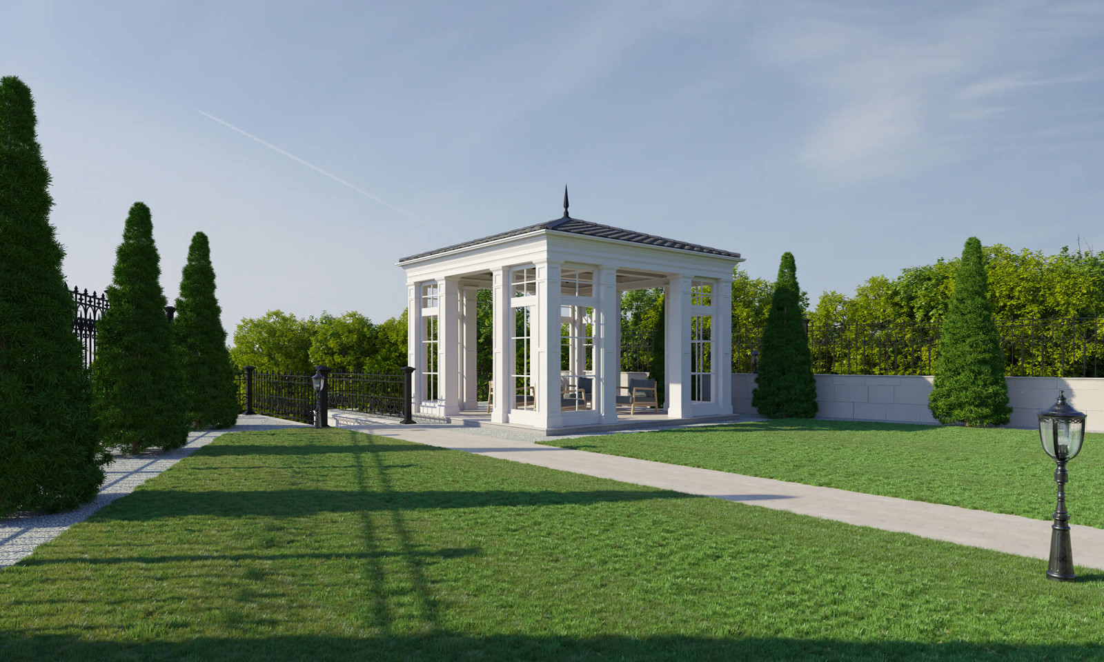 Архитектурный проект жилого дома с бассейном в классическом стиле. 1100кв.м.