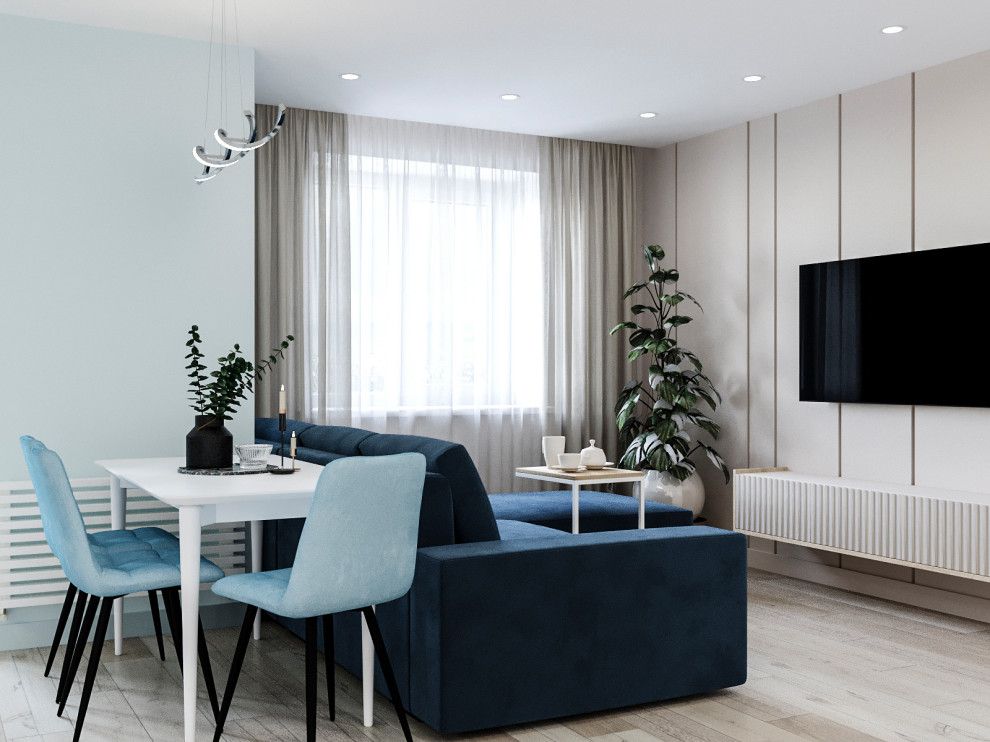 Трехкомнатная квартира в свежих оттенках