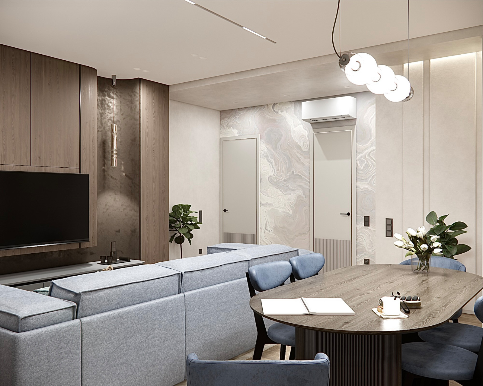 Обложка проекта: Гостиная Жк The One 2