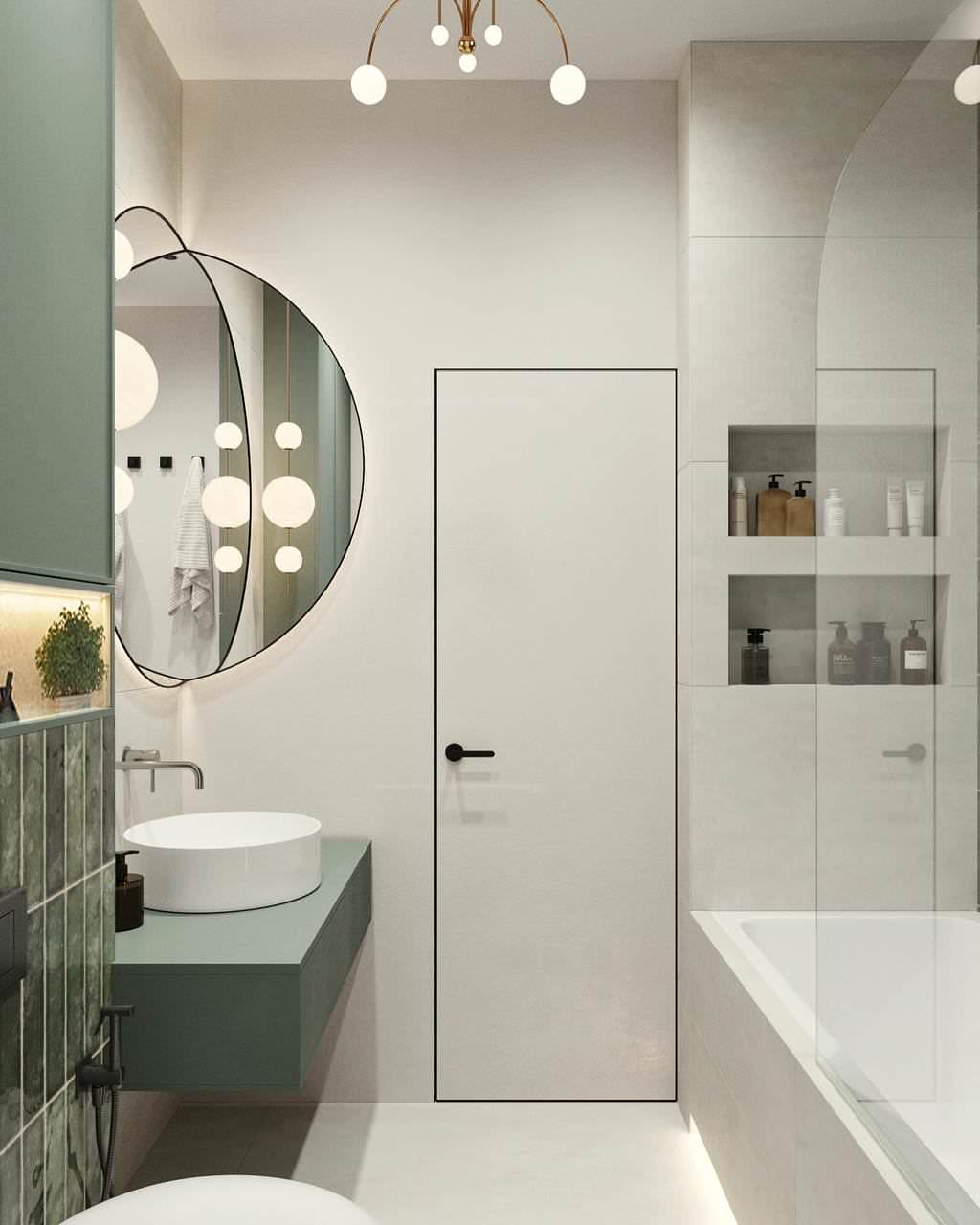 Дизайн ванной комнаты в современном стиле. Город Новосибирск