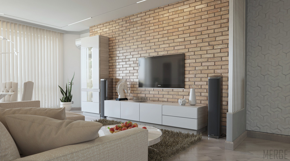 Минималистичная двухкомнатная квартира с видом на ЖД вокзал в Одессе 80м²