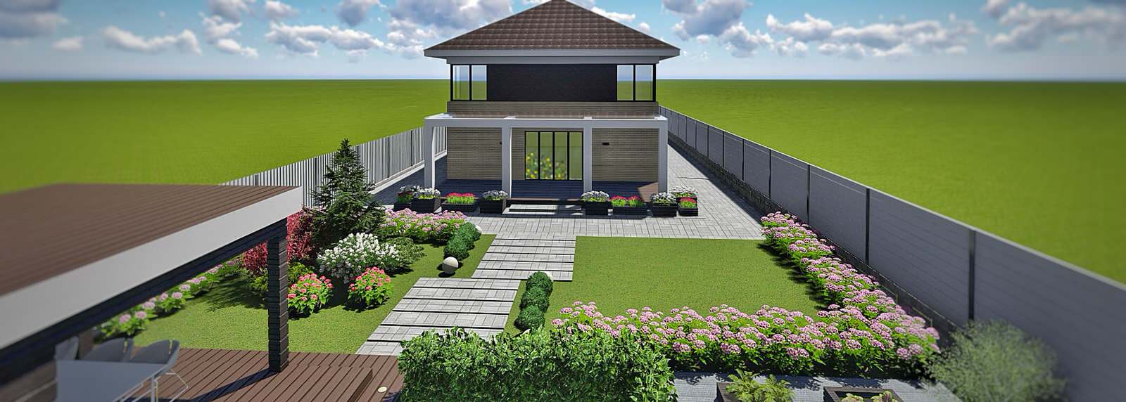 Ландшафтный дизайн участка в п. Молодёжный (г Иркутск, Иркутский р-н)