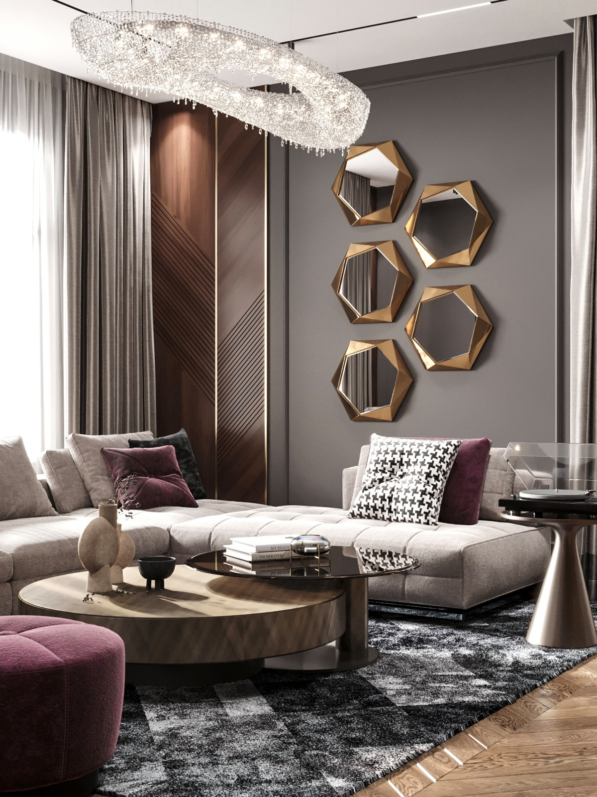 Потрясающий темный интерьер таунхауса