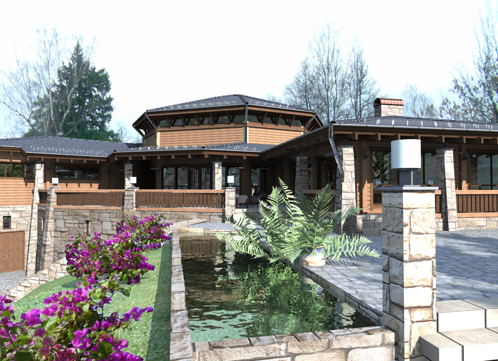 Проект ресторана из клееного бруса на Рублевском шоссе