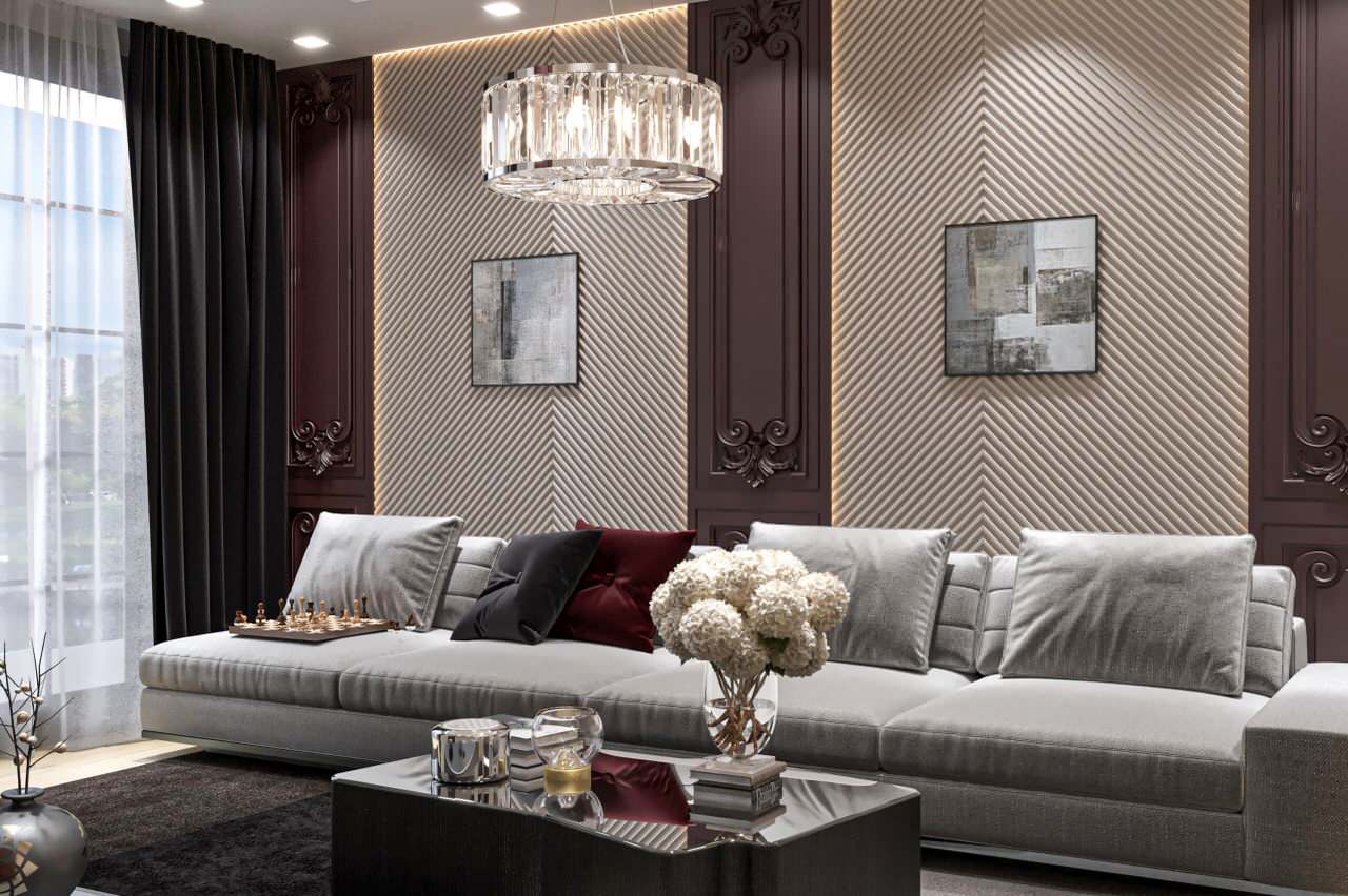 Обложка проекта: 2-комнатная квартира в стиле неоклассика Проект 182