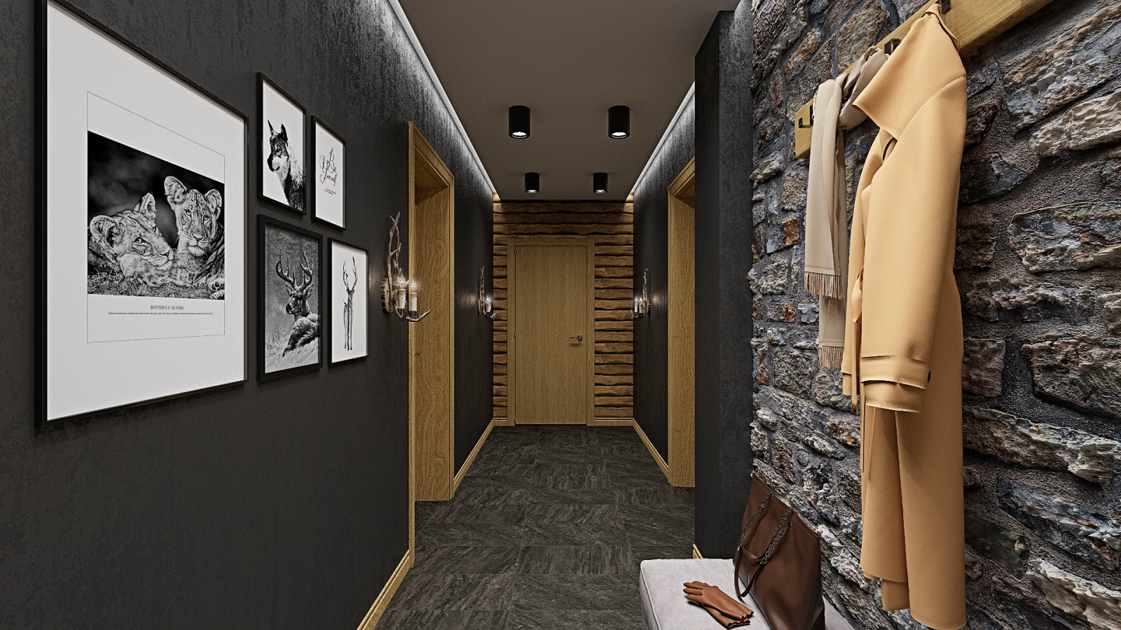 Обложка проекта: коридор в стиле шале