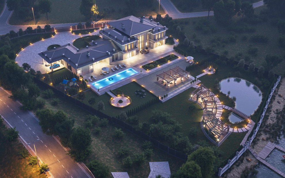 Обложка проекта: Загородный дом в стиле Ар-деко в Краснодаре.