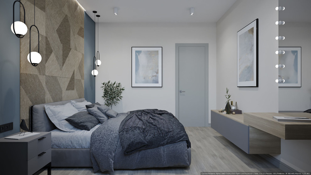 Современный стиль в синих тонах. Квартира в Сталинском доме.