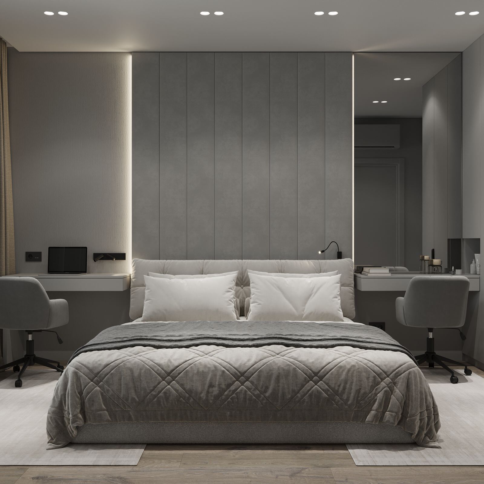 Проект квартиры для молодой семьи в Екатеринбурге. Спальня