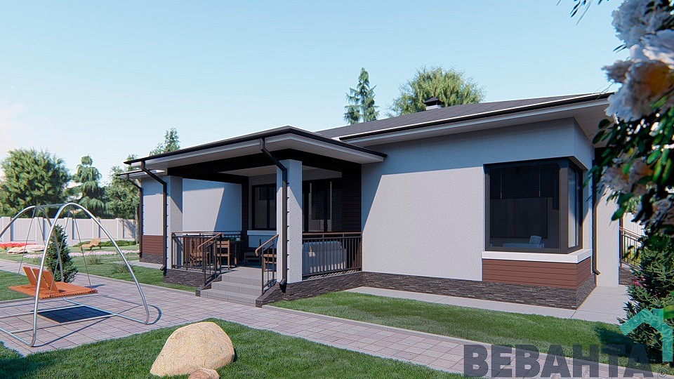 Одноэтажный дом по проекту "Мокко"