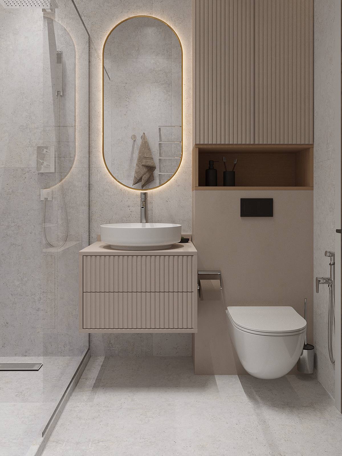 Санузел в стиле минимализм