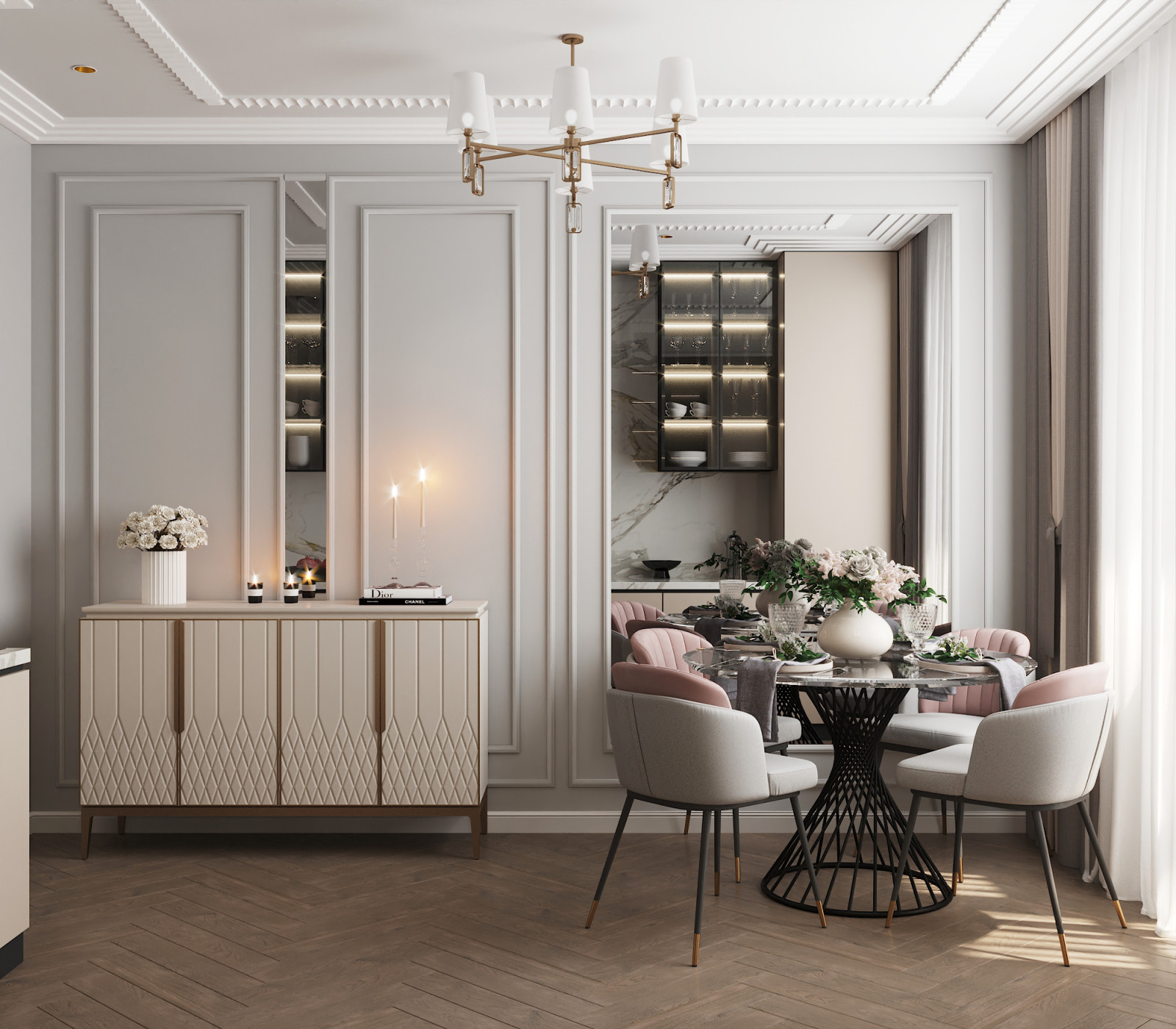 "Зазеркалье", дизайн 2комнатной квартиры 66 м2