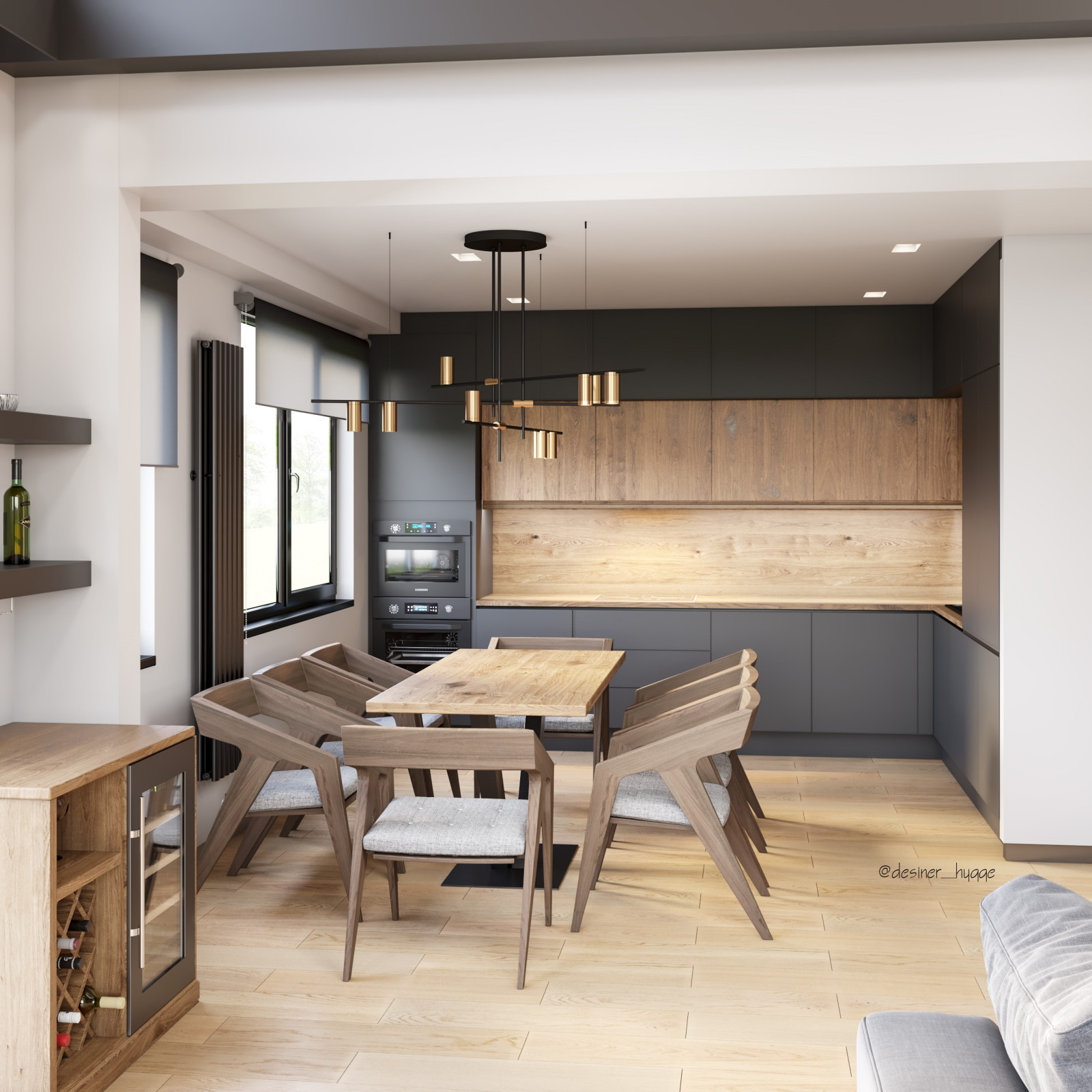 Кухня с барной зоной