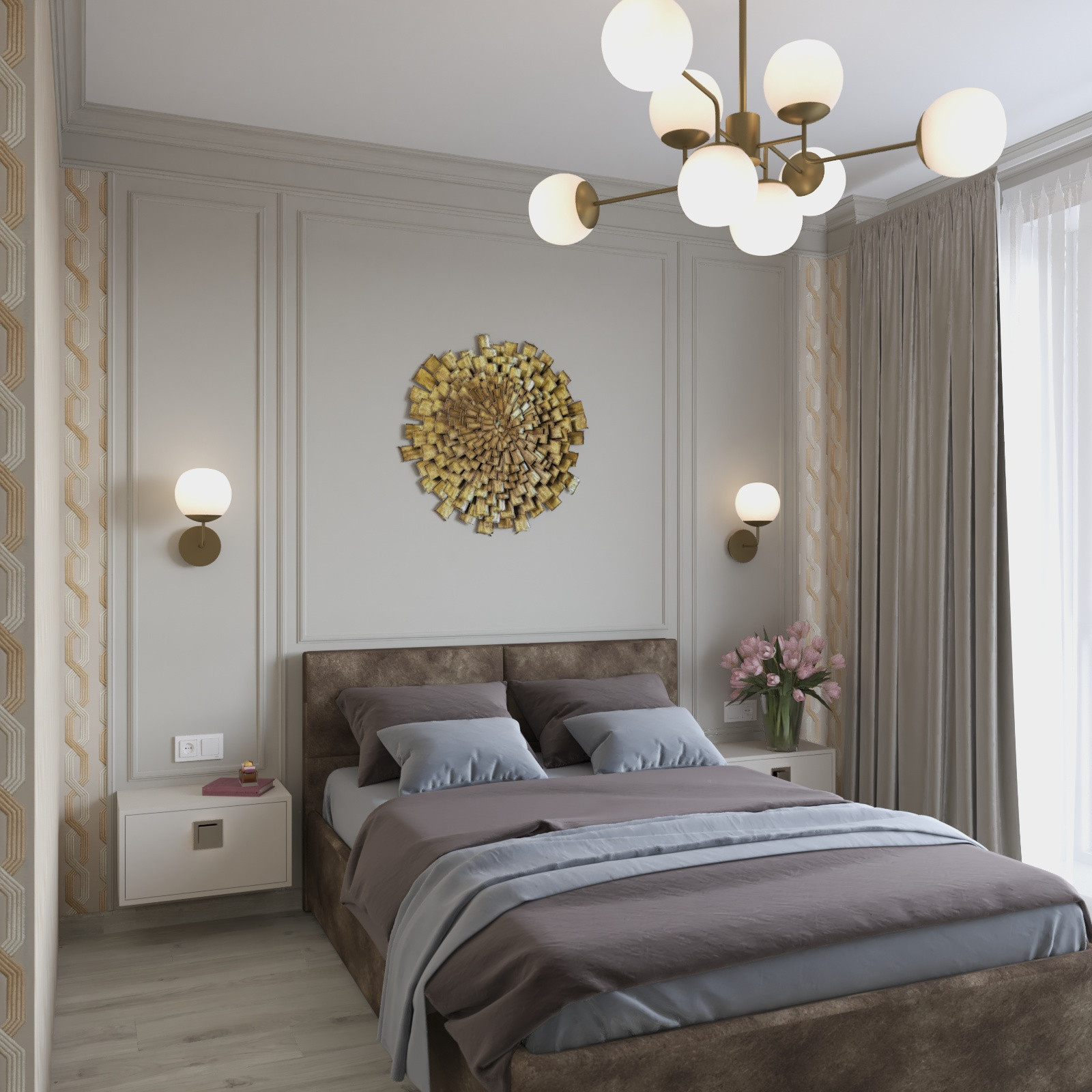 Двухкомнатная квартира в стиле сдержанной неоклассики