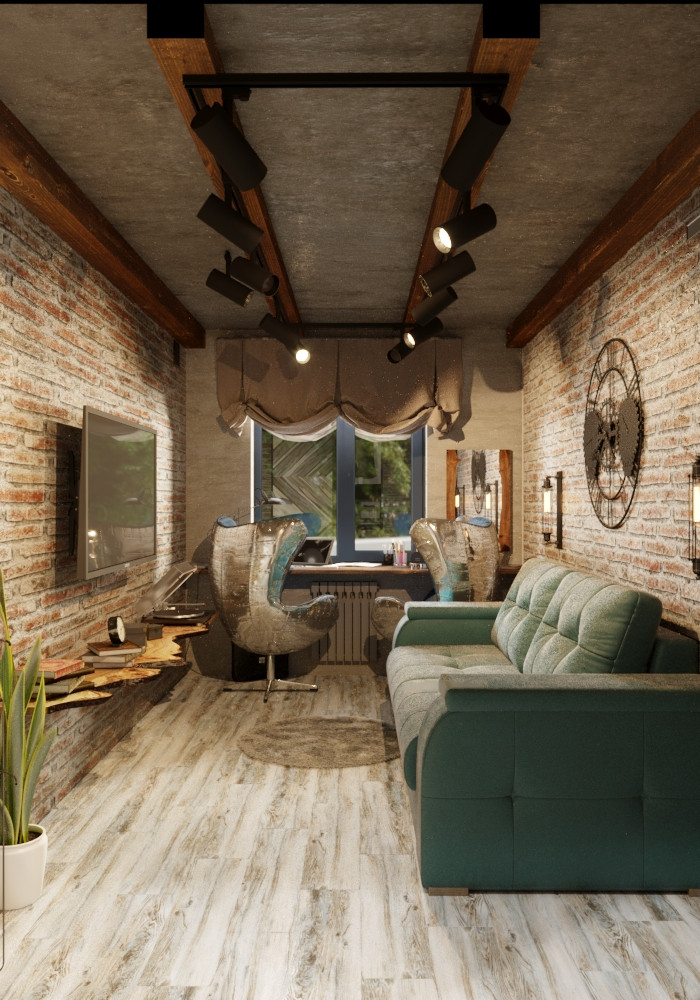 Проект однокомнатной квартиры в стиле лофт