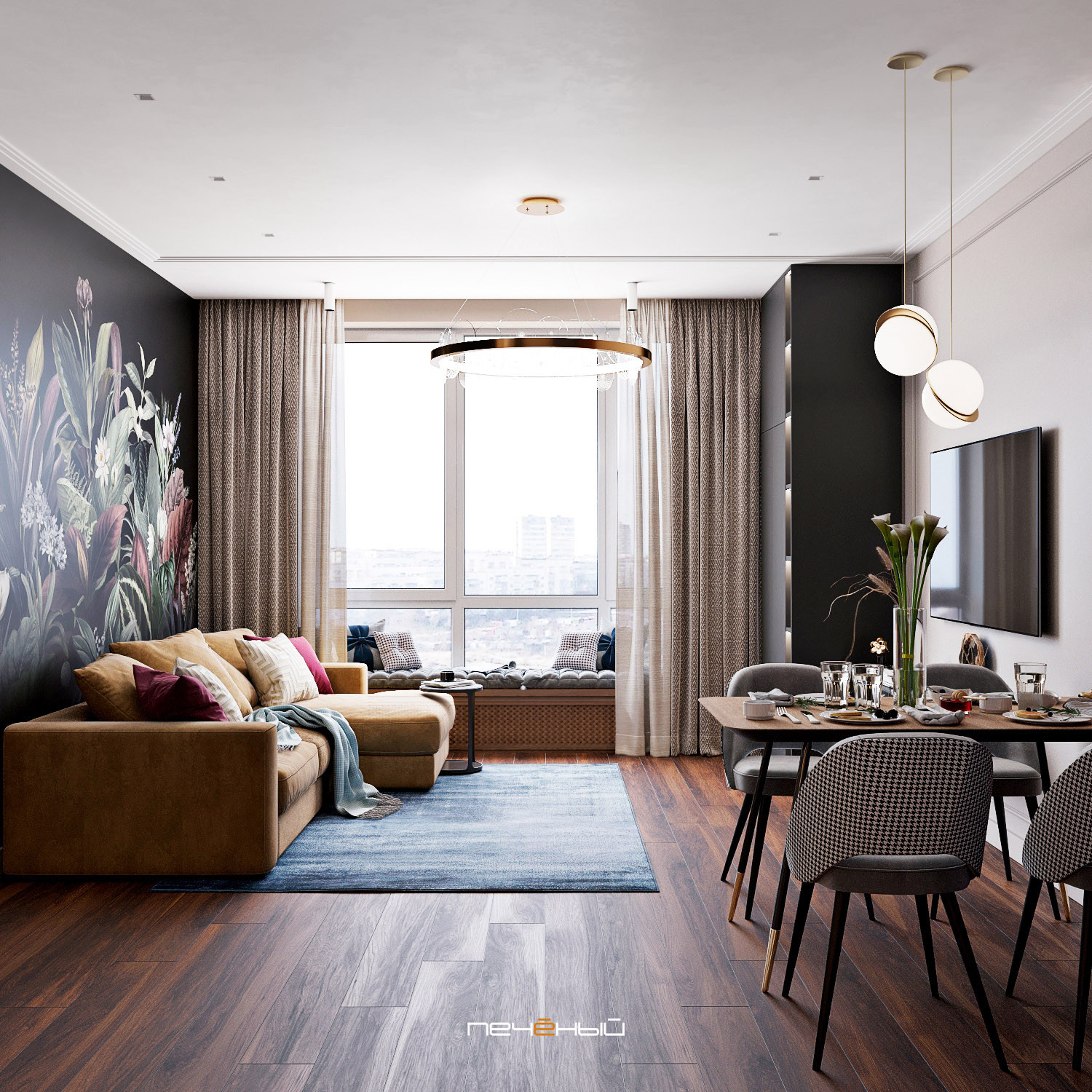 Просторная евротрёшка площадью 86 квадратных метров