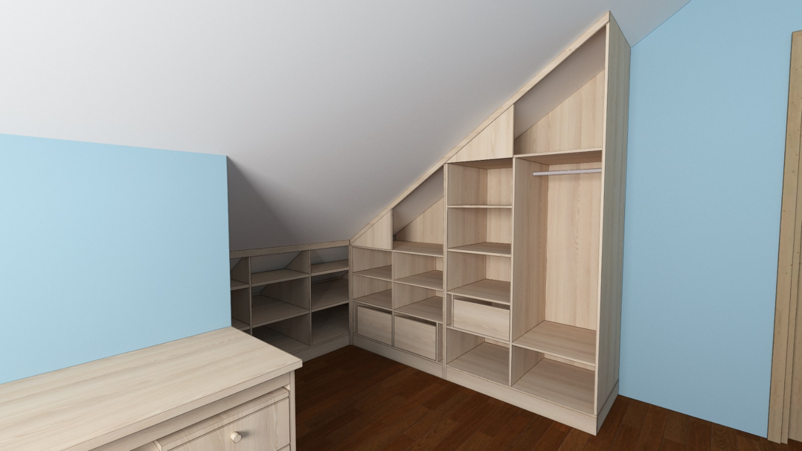 Шкаф и стол визуализация