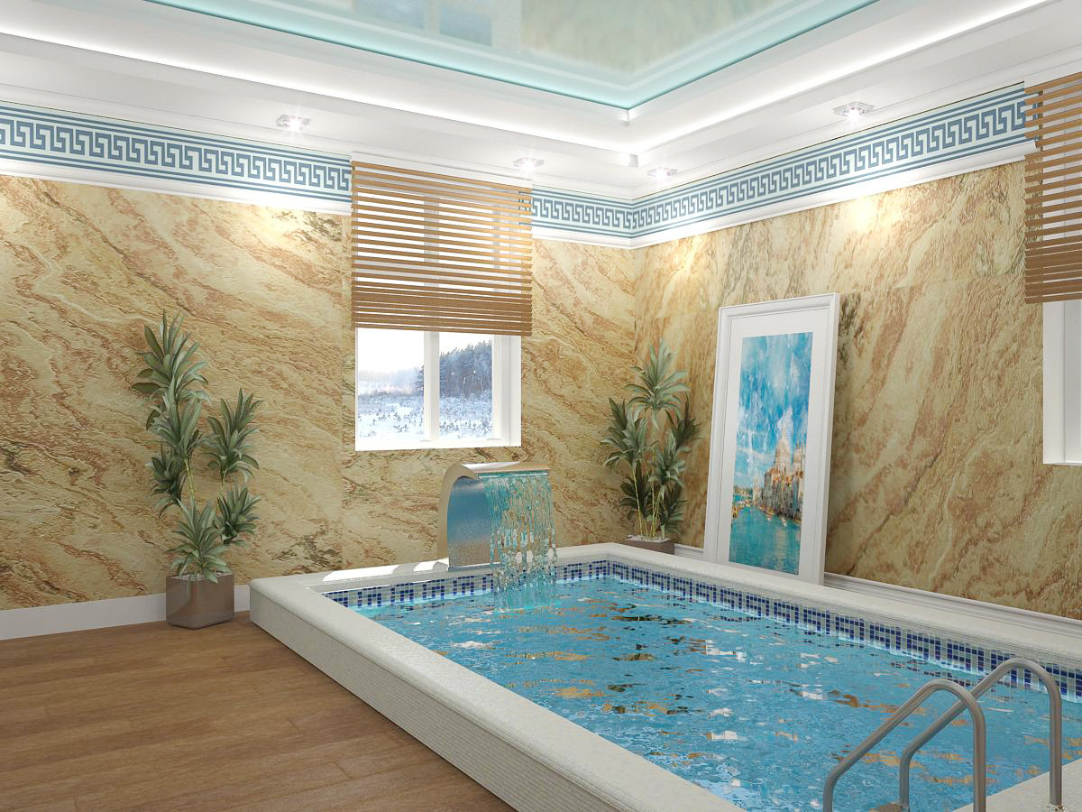 Интерьеры бассейнов в жилых домах