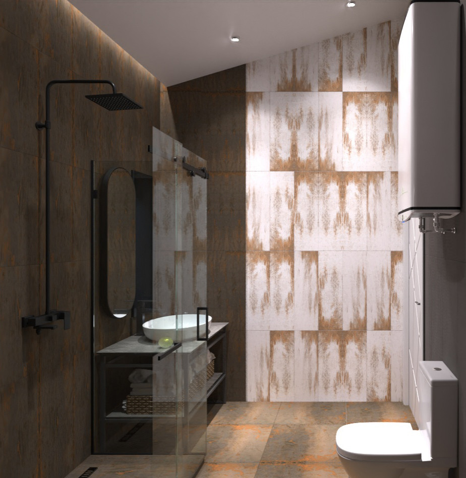 Визуализация санузла для проекта гостевого дома барнхауз