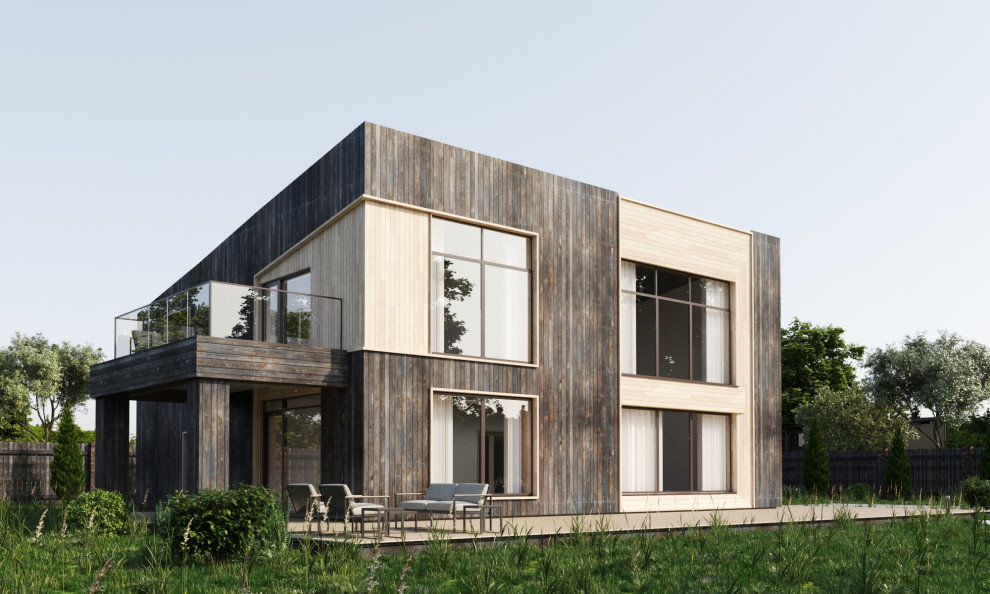 Обложка проекта: Дом с односкатной крышей