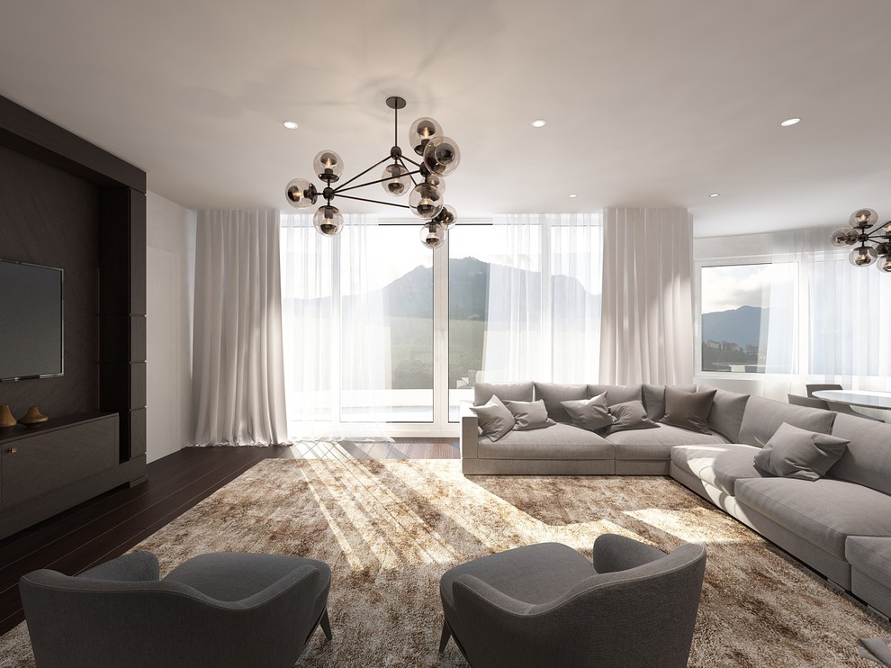 The apartment is in a modern style