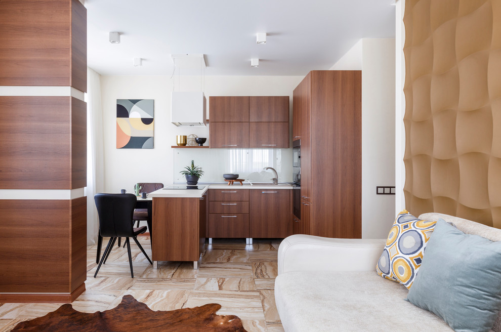 Кухня с коричневыми фасадами. Brown Kitchen