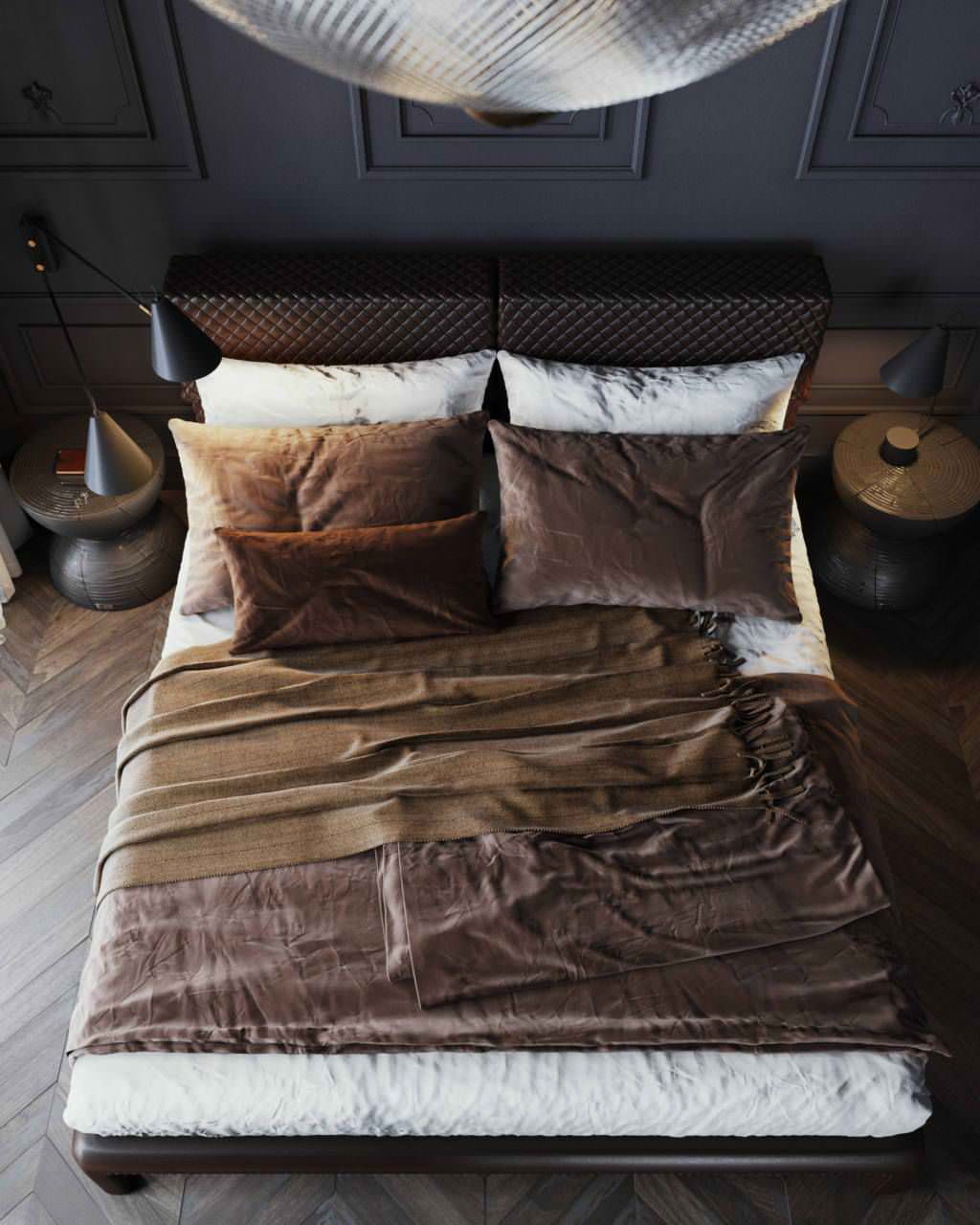 Black interior for a bachelor in St. Petersburg, 75m2