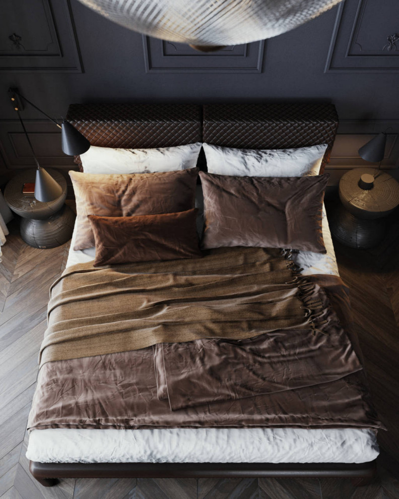 Black interior for a bachelor in St. Petersburg, 75m2