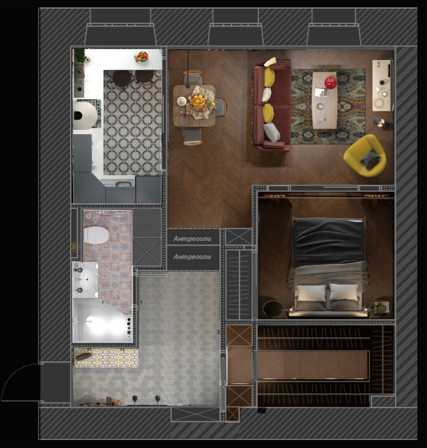 Планировка двухкомнатной квартиры