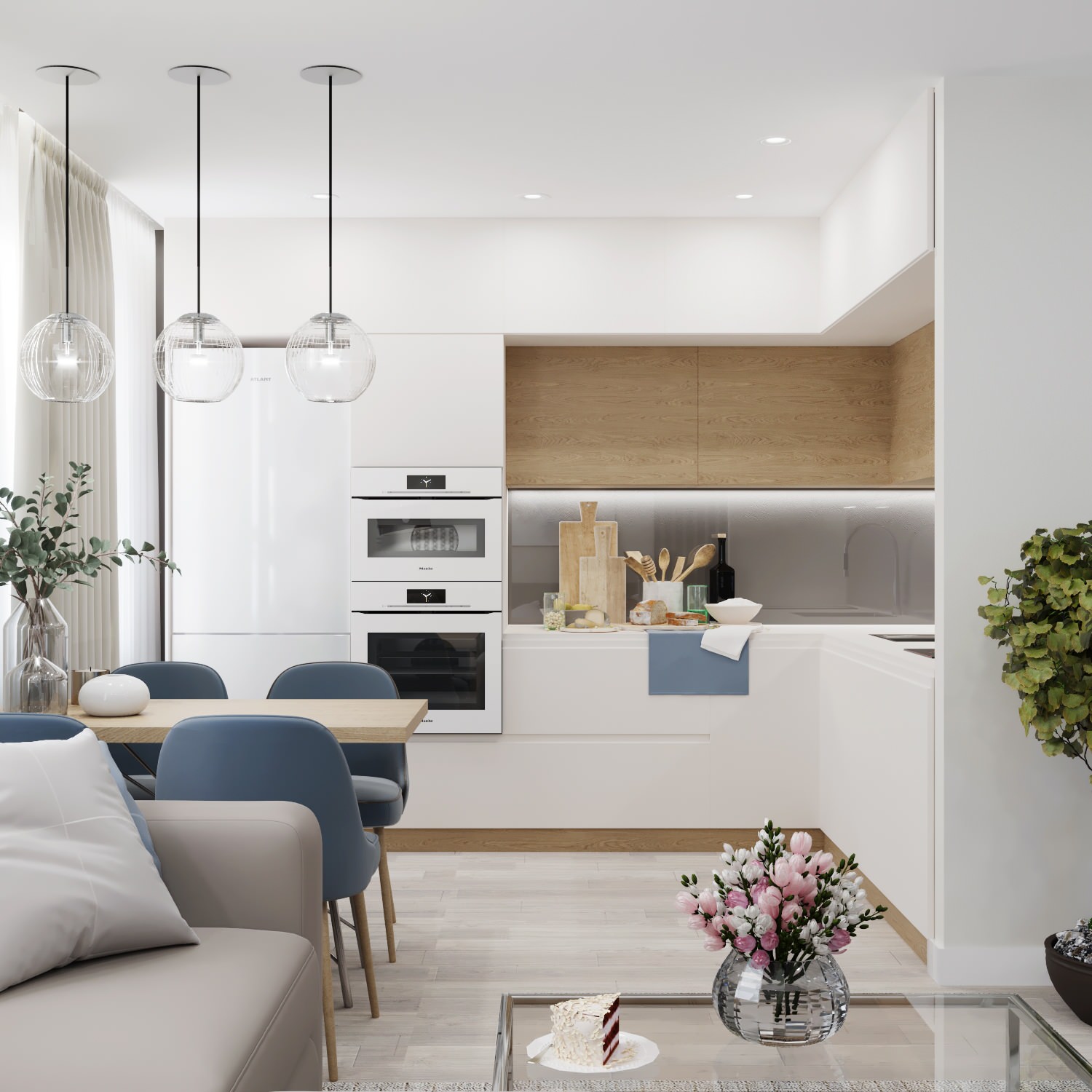 Дизайн проект Кухни-гостиной