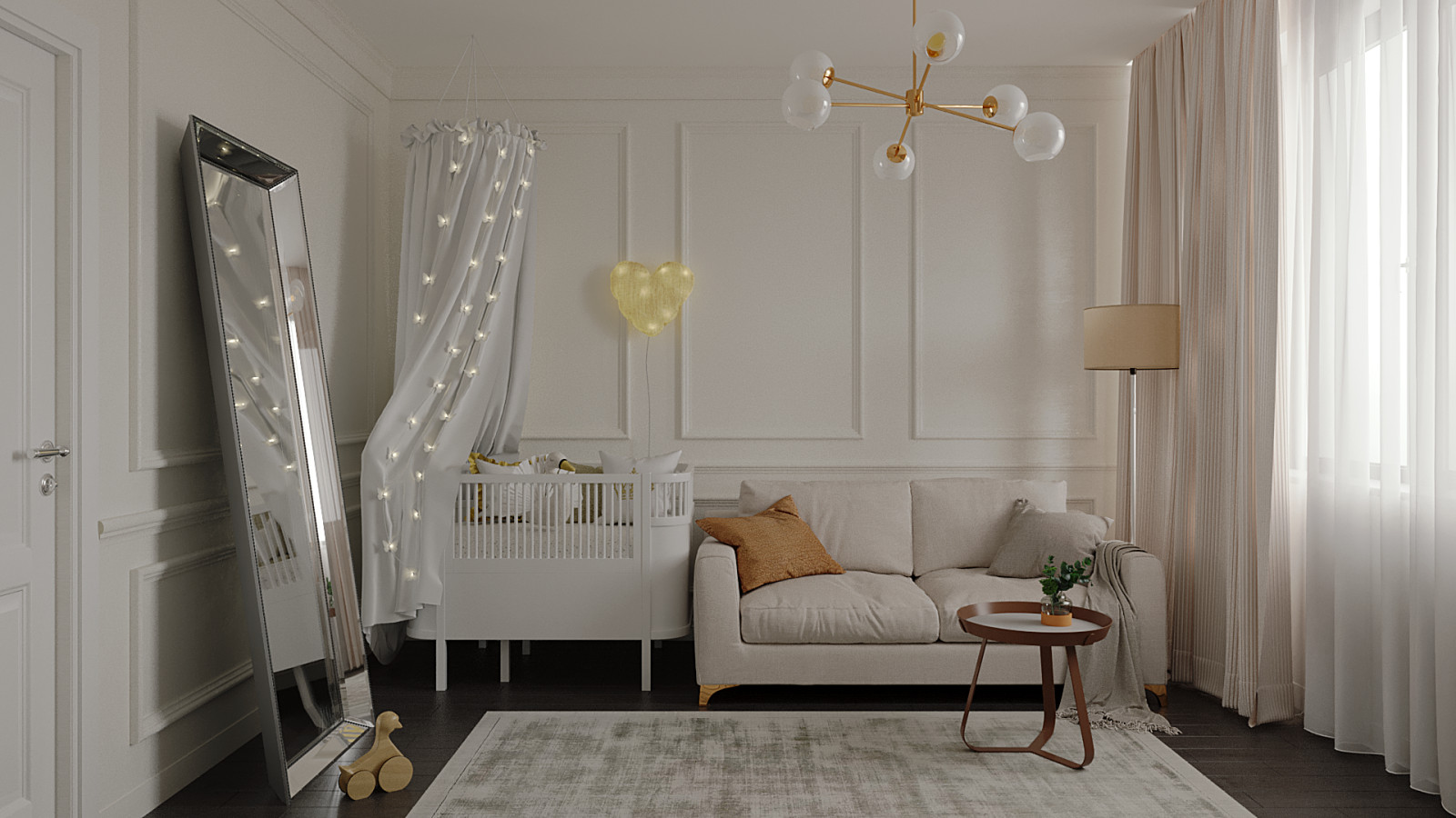 Трехкомнатная квартира в спокойных тонах