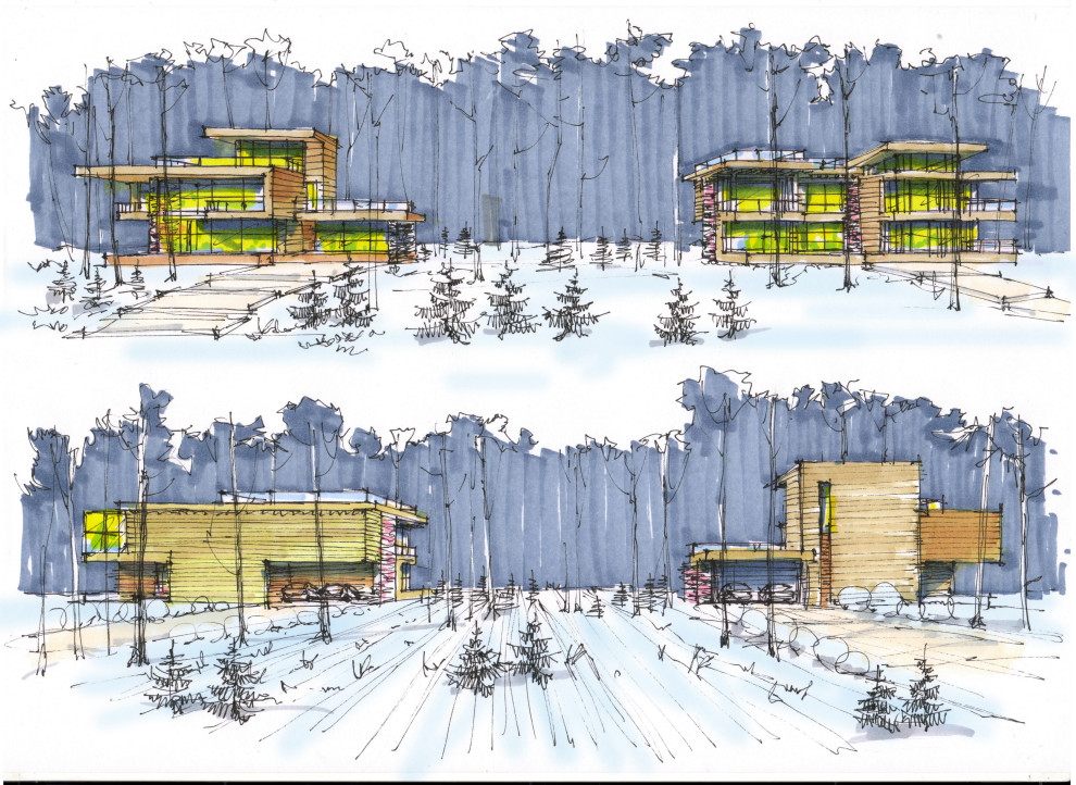 Фор-эскиз современного дома на берегу Лемболовского озера