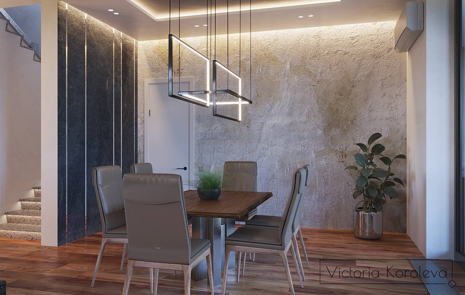 1 этаж частного дома. Гостиная-кухня-столовая.