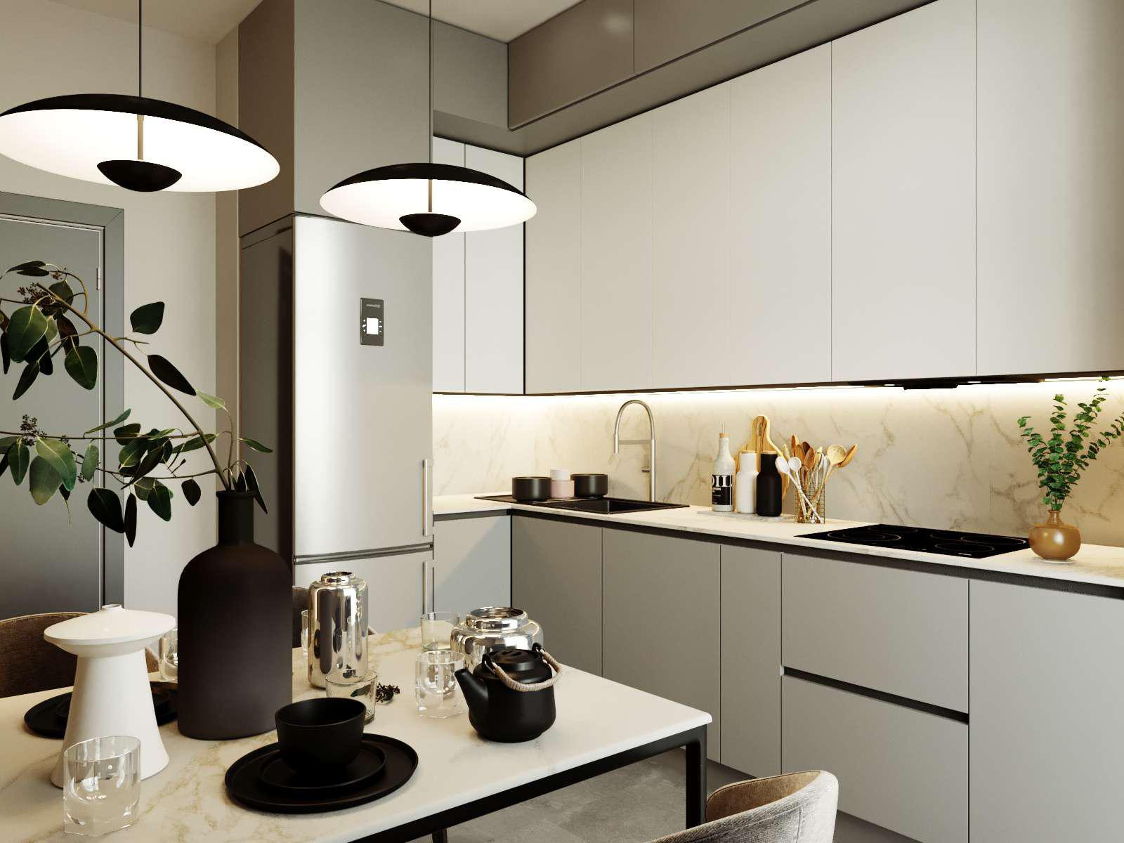 Дизайн-проект  квартира в ЖК «Живописный» 56 м²