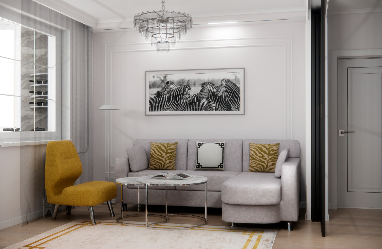 Гостиная, холл и балкон, Нарвская