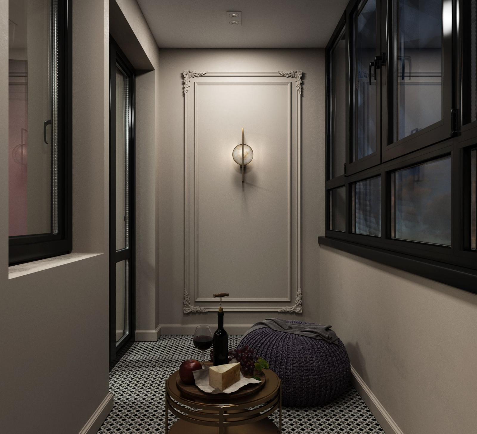 Визуализации спальной и ванной комнат.