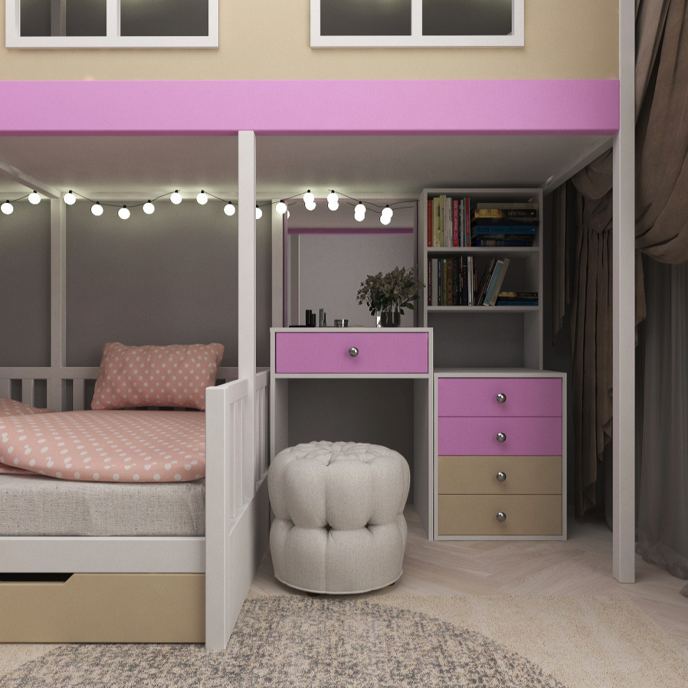 Кровать-домик в скандинавском стиле для детской спальни