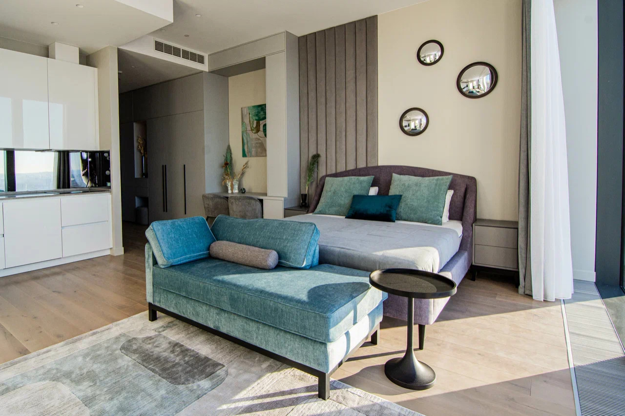 Дизайн интерьера апартаментов в Neva Towers, Москва-Сити (40 м2)