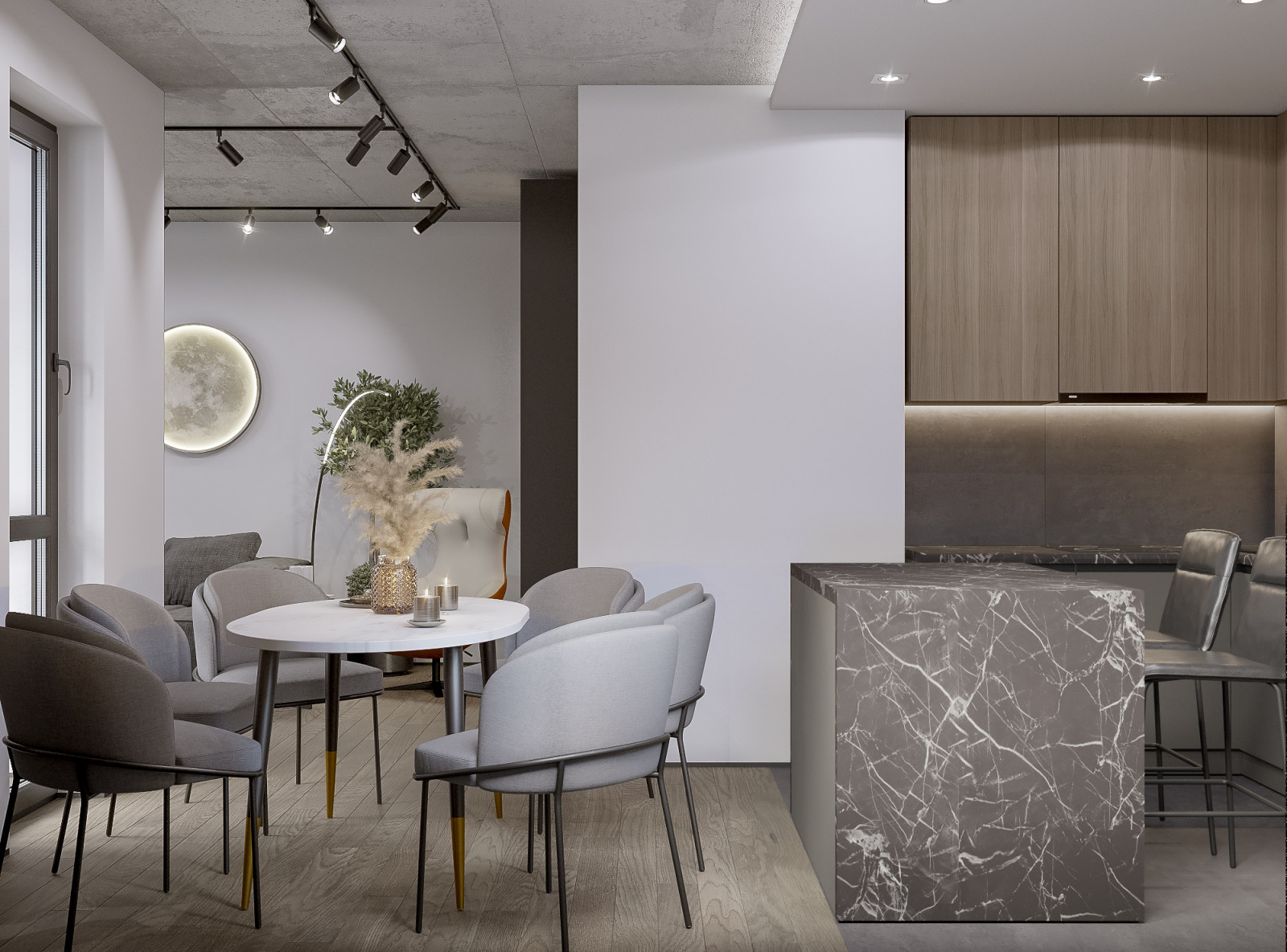 Квартира в современном стиле с элементами Лофт