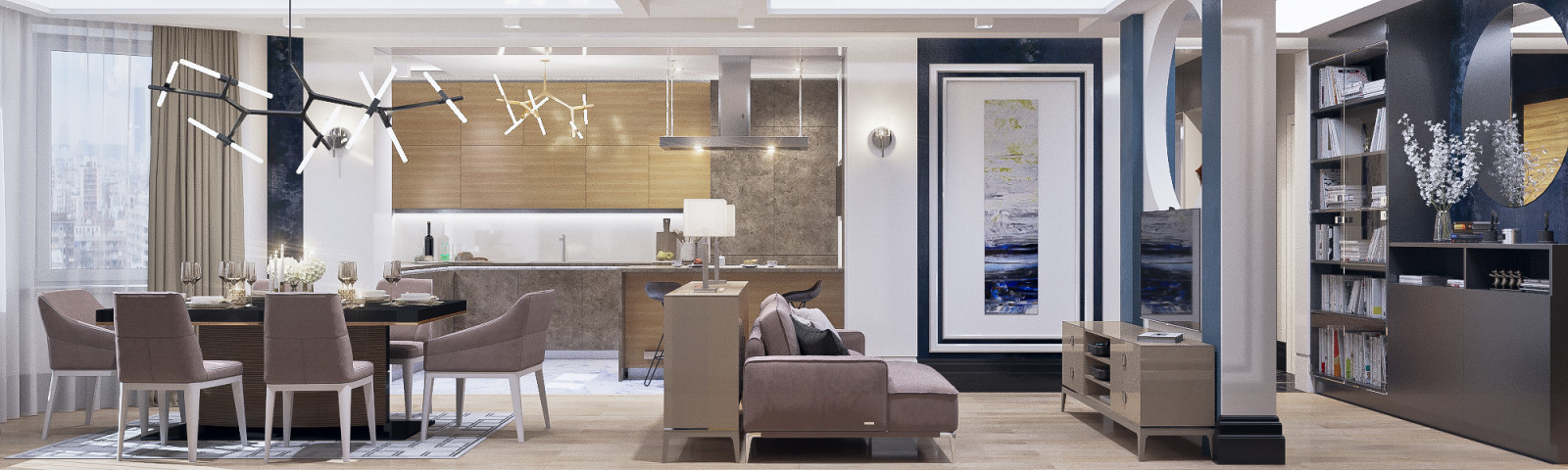 Завершенный проект квартиры на улице Турку, Санкт-Петербург, 140 м.кв.