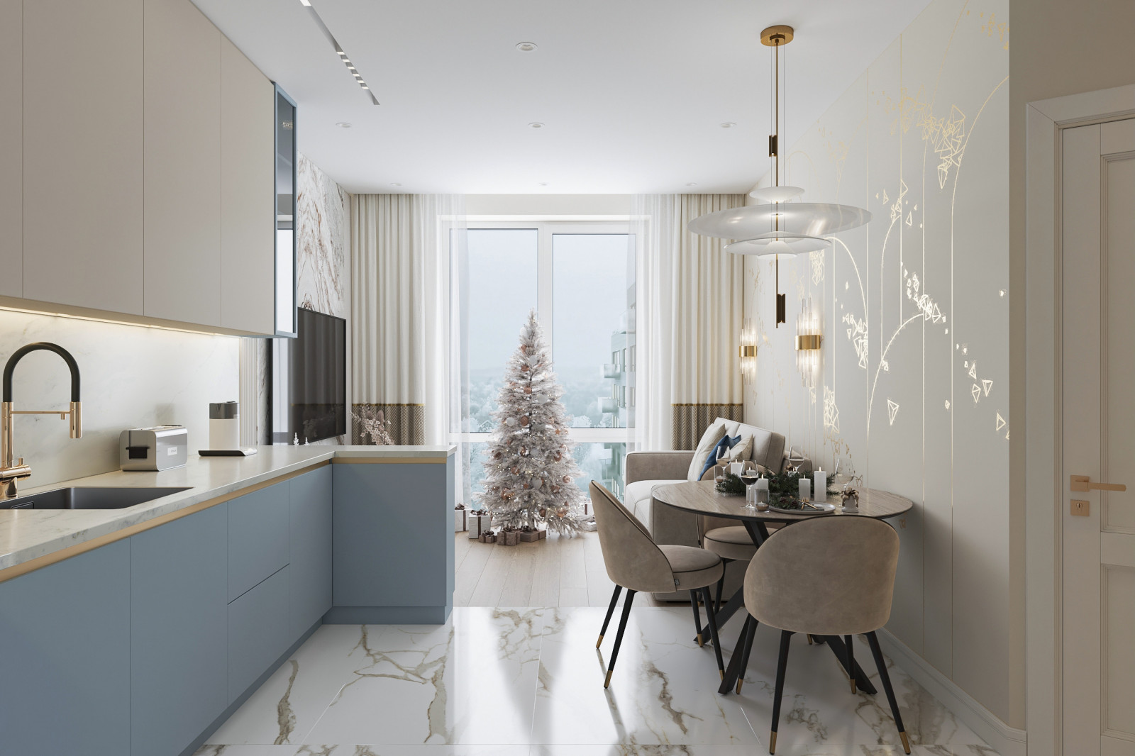 Интерьер в современном стиле в ЖК NOW