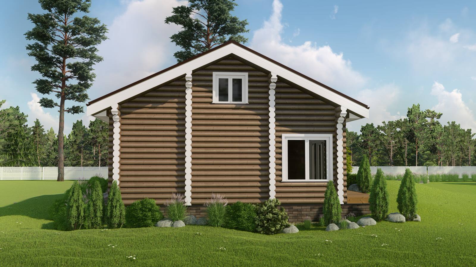 Обложка проекта: банный комплекс из бревна 240мм