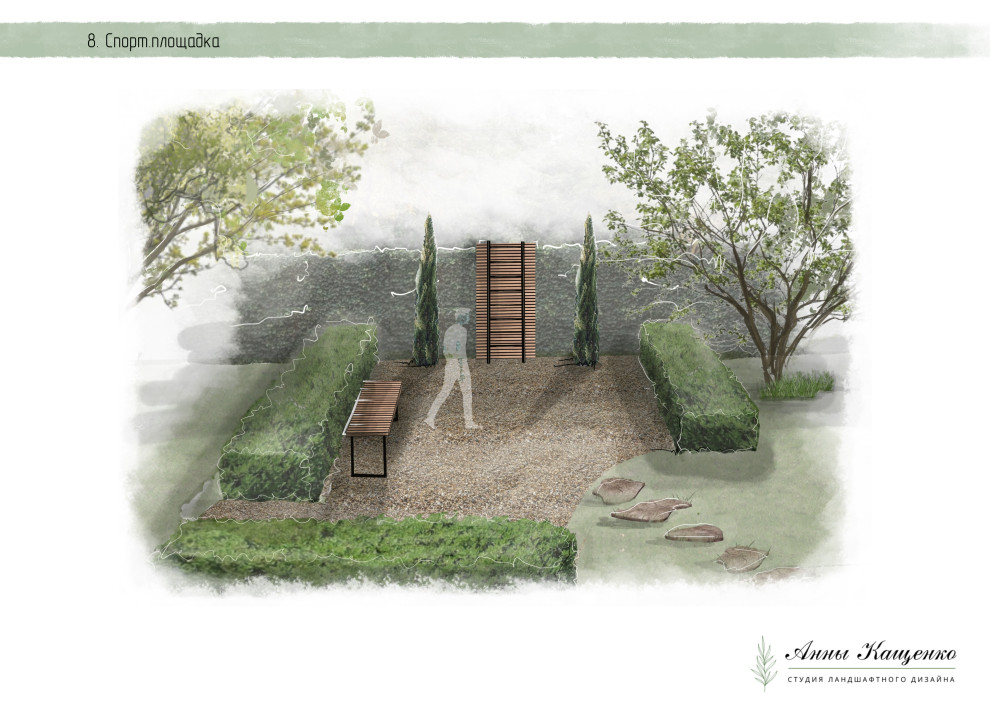 Проект участка с перепадом высот в средиземноморском стиле