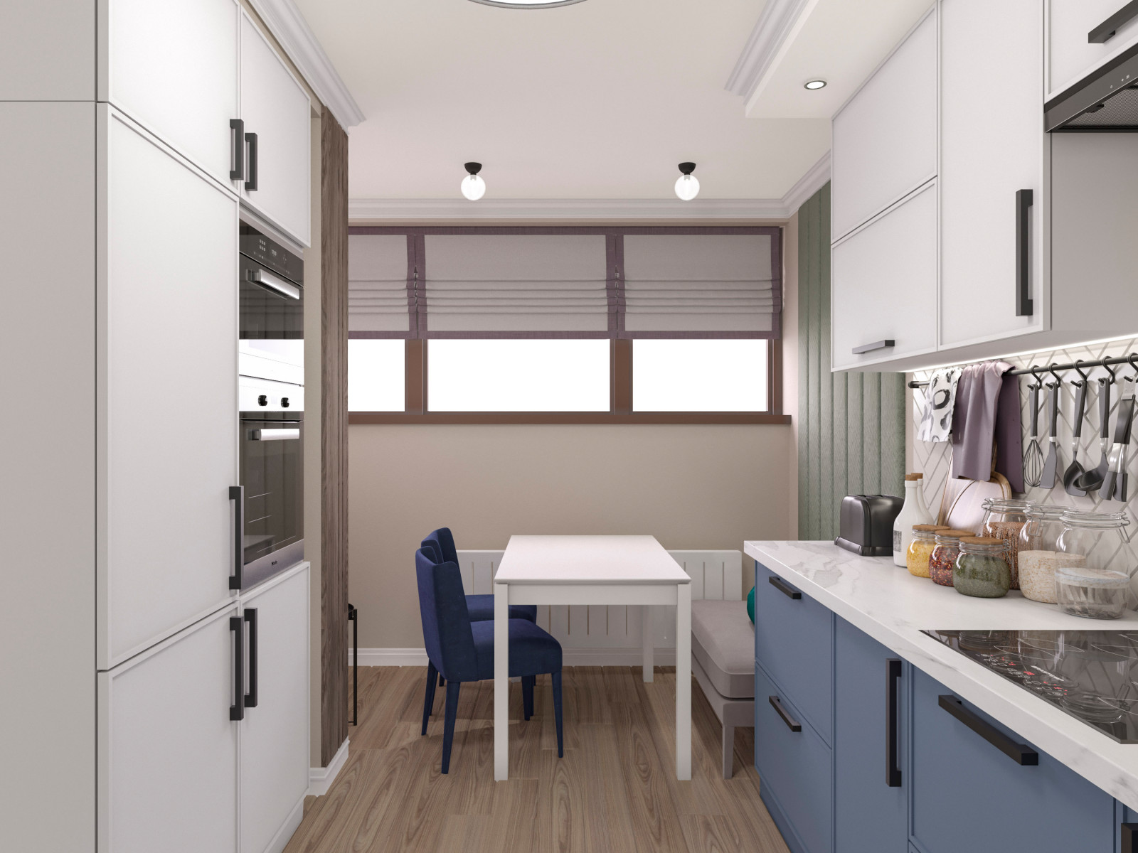 Дизайн-проект. 3-хкомнатная квартира в ЖК "Государев Дом". Видное. 2018 г.