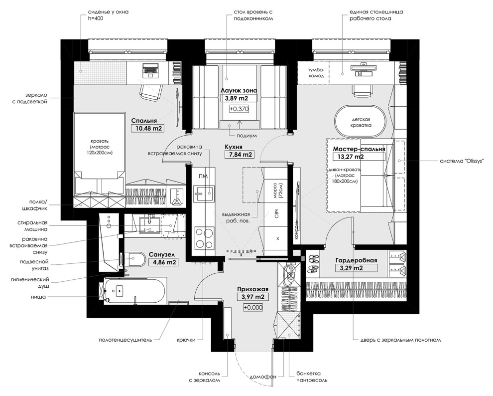 Обложка проекта: Квартира на Пионерской. Площадь 50м2