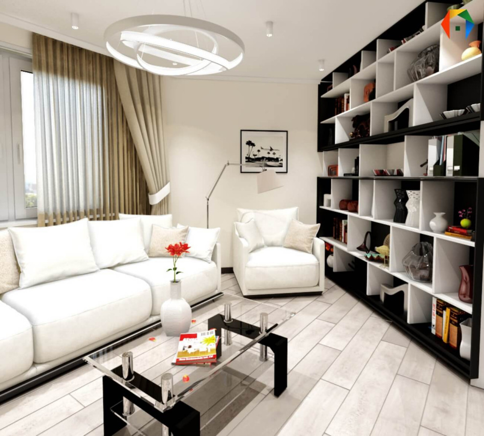 Сколковская. Дизайн-проект 3-комнатной квартиры, с коллажами и визуализацией в О