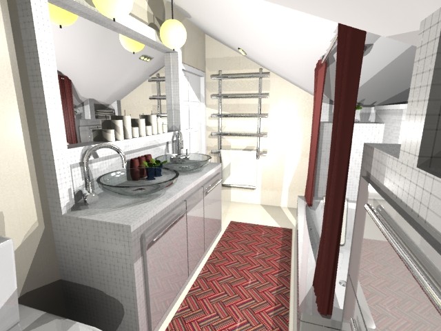 ванная комната на мансардном этаже