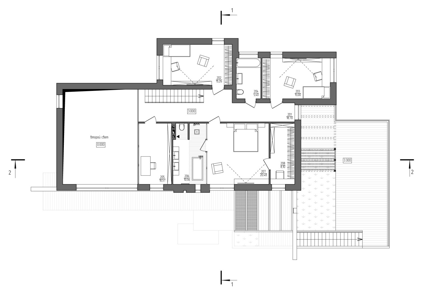 Индивидуальный жилой дом A612 в коттеджном поселке «Алые Паруса»