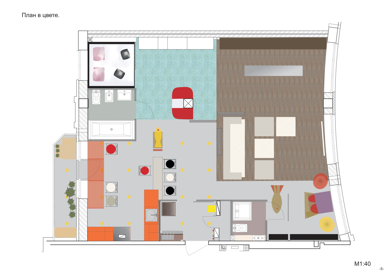 Дизайн проект интерьера квартиры в ЖК "Парадный Квартал"